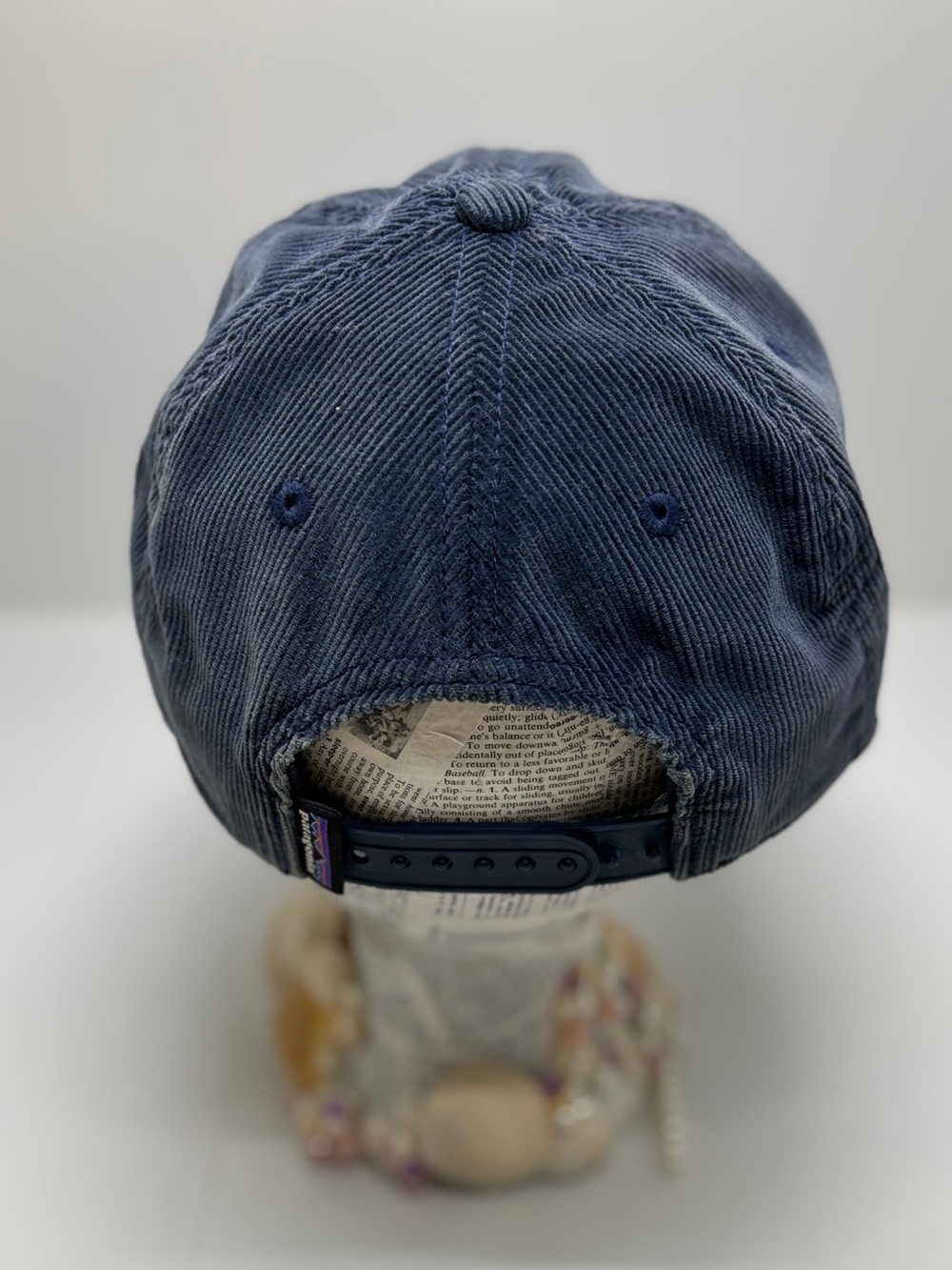 Patagonia Corduroy Strapback Hat Blue Embroidered Logo Adjustable Cap Vietnam - Picture 4 of 7